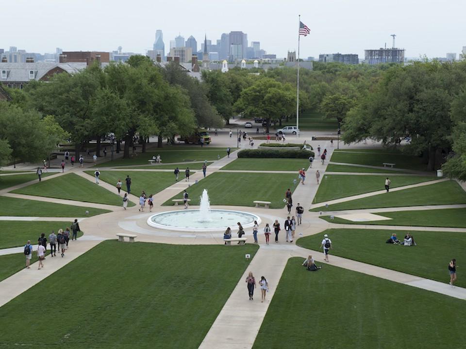 SMU main quad aerial view